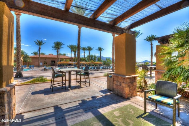 view of patio / terrace with a pergola