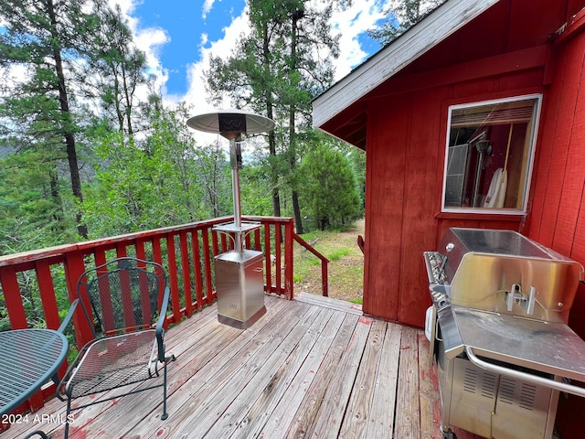 deck featuring grilling area