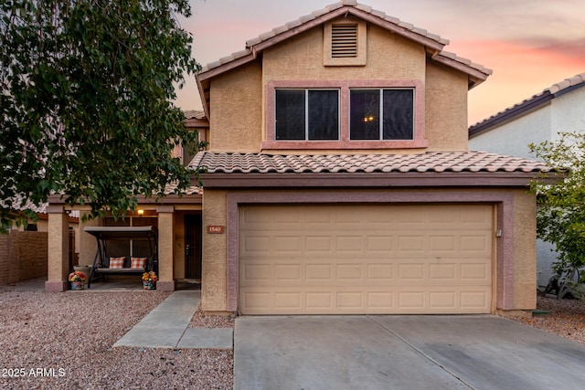 view of property with a garage