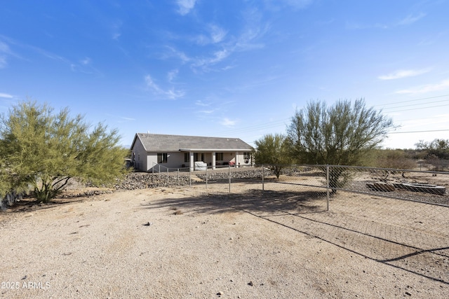 view of front of home with fence