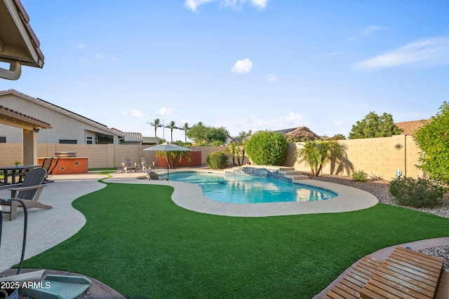 4029 N 160th Dr, Goodyear, AZ 85395 - view of pool with a fenced backyard, a patio area, and a hot tub