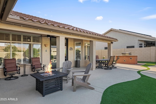 4029 N 160th Dr, Goodyear, AZ 85395 - view of patio with an outdoor fire pit
