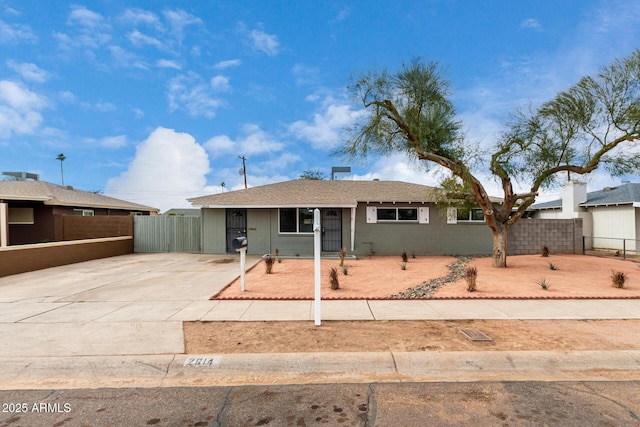 view of single story home