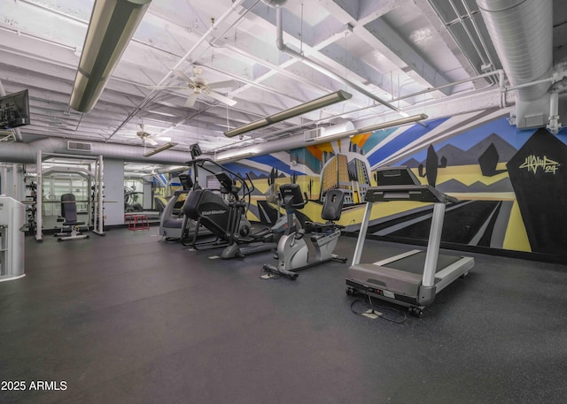 114 W Adams St Unit 907, Phoenix, AZ 85003 - workout area featuring ceiling fan