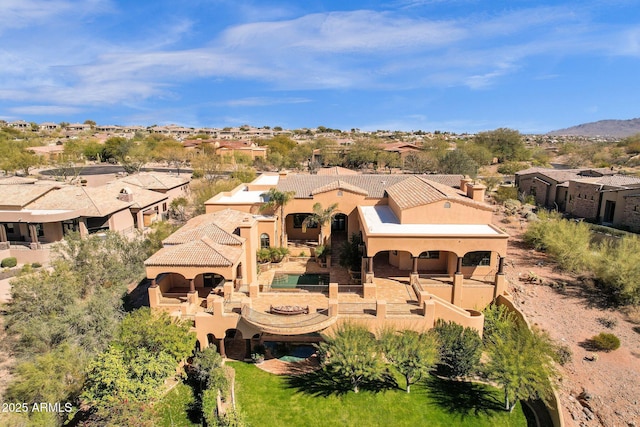 aerial view featuring a mountain view