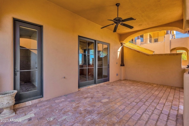 view of patio / terrace with a ceiling fan