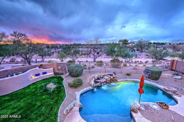 21840 N 43rd St, Phoenix, AZ 85050 - view of swimming pool with a fenced in pool and a fenced backyard