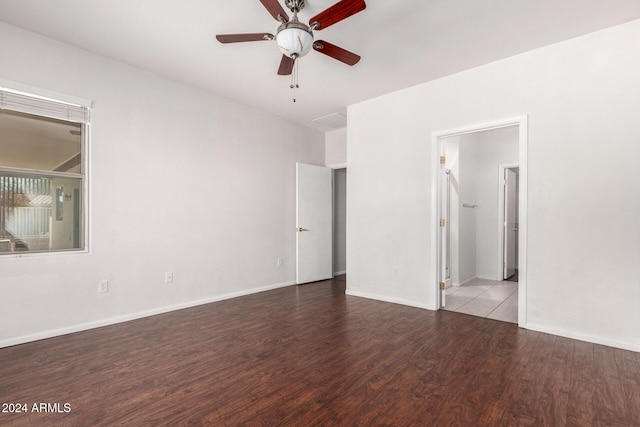 interior space featuring ceiling fan and light wood-type flooring