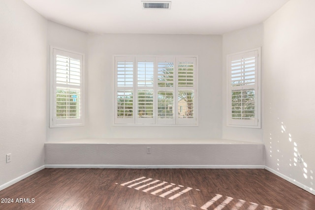 empty room featuring dark hardwood / wood-style floors