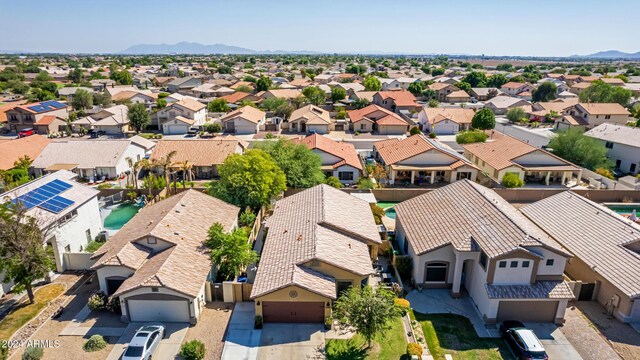 bird's eye view featuring a mountain view