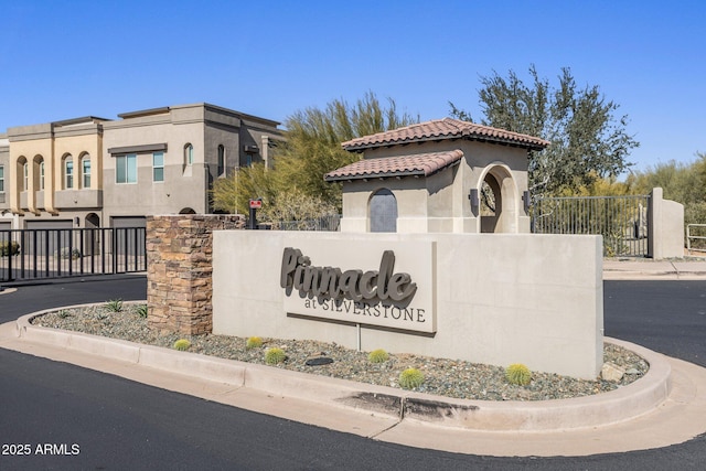 view of community sign