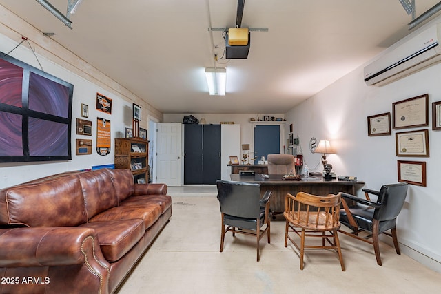 office area featuring a wall mounted AC