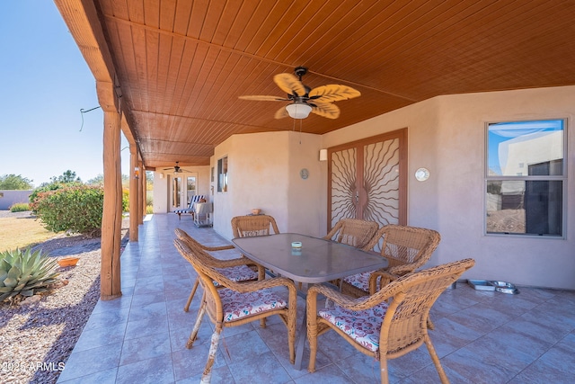 view of patio / terrace with ceiling fan