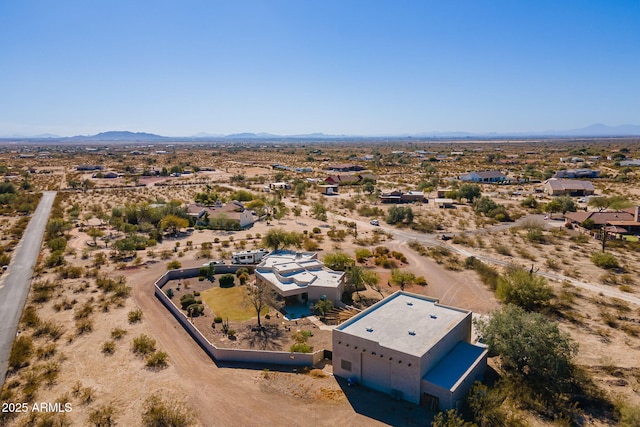 bird's eye view with a mountain view