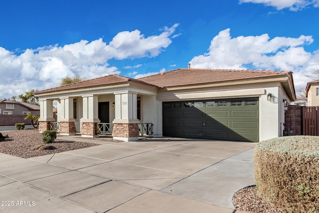 view of front of house with a garage