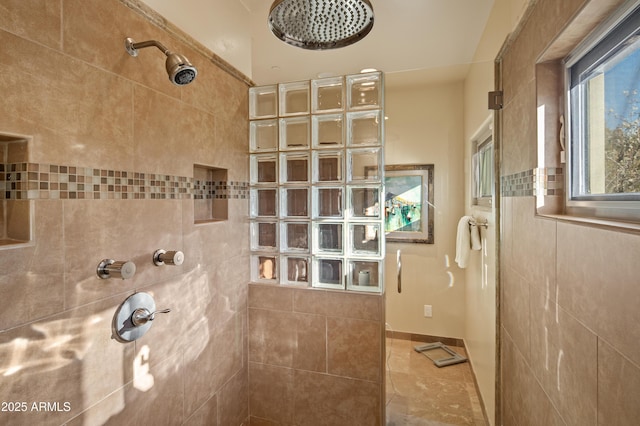 bathroom with a walk in shower