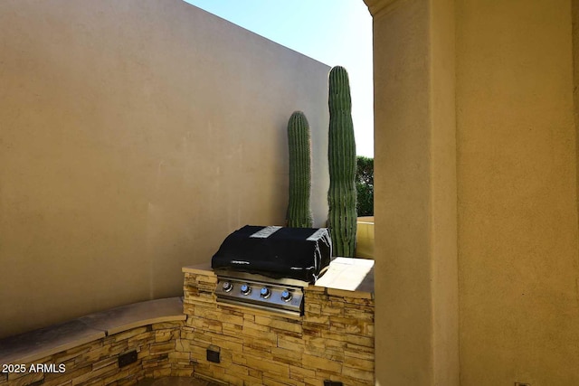 view of patio / terrace with an outdoor kitchen and grilling area