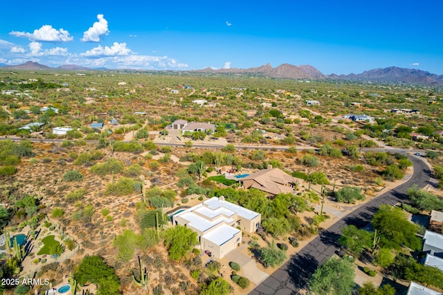 drone / aerial view with a mountain view