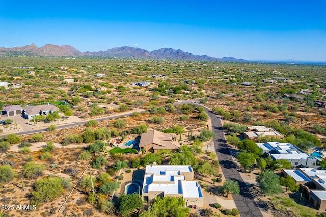bird's eye view with a mountain view