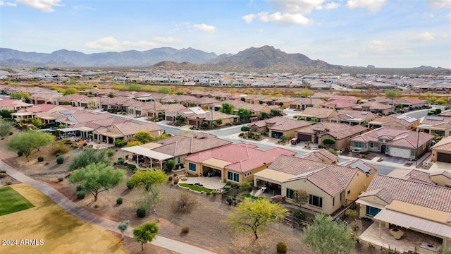 bird's eye view featuring a mountain view