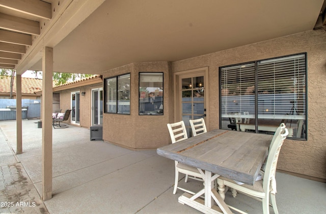 view of patio with outdoor dining space