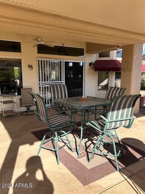 view of patio / terrace with ceiling fan