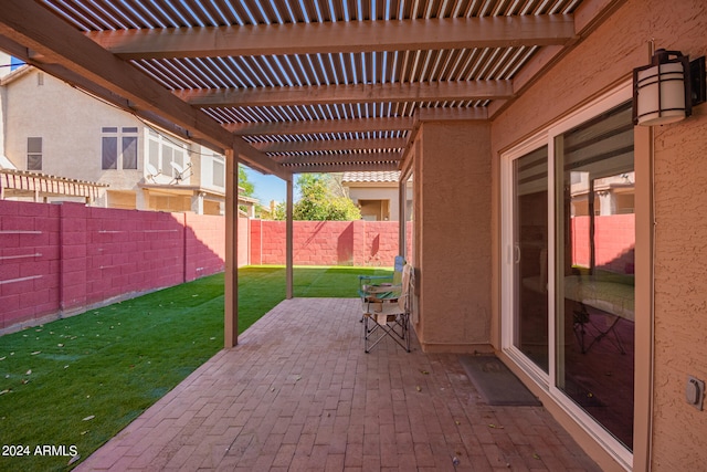 view of patio with a pergola