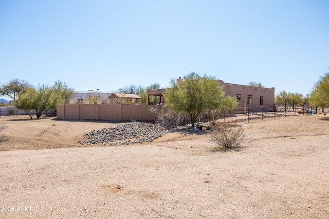 view of yard with fence
