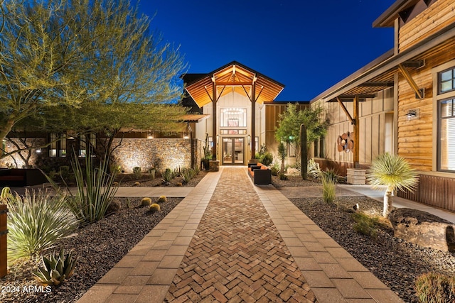 exterior space with french doors