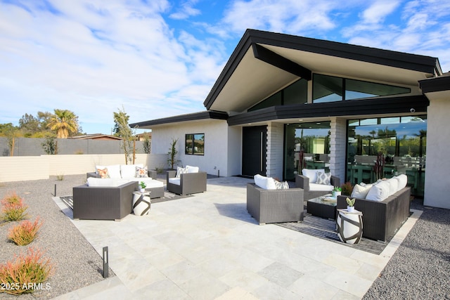 view of patio / terrace featuring an outdoor hangout area