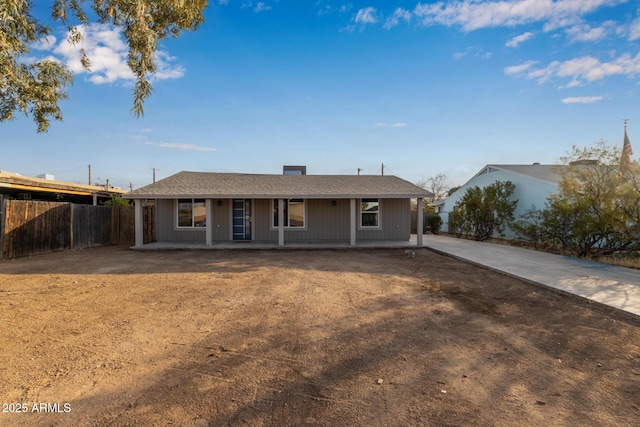 view of single story home