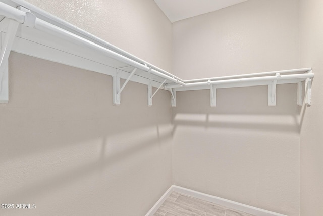 spacious closet featuring hardwood / wood-style flooring