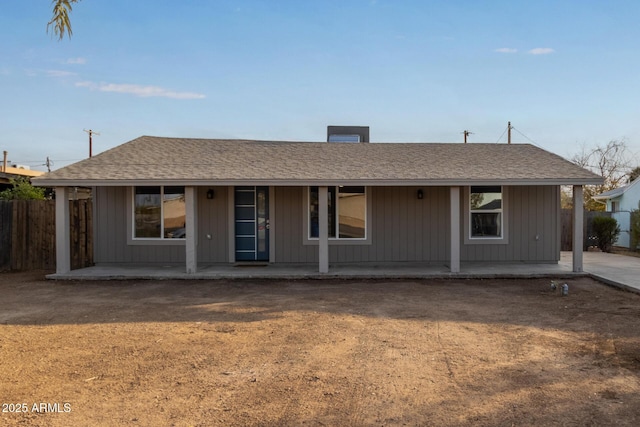 view of single story home