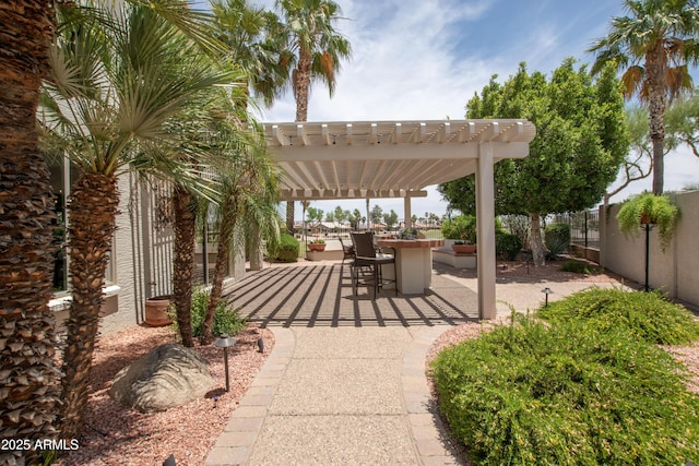 3441 N 162nd Ln, Goodyear, AZ 85395 - fenced backyard featuring a pergola and a patio
