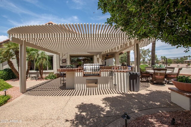 3441 N 162nd Ln, Goodyear, AZ 85395 - view of patio / terrace with a pergola and ceiling fan