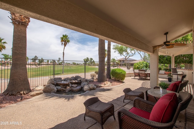 3441 N 162nd Ln, Goodyear, AZ 85395 - view of patio with outdoor dining space and a ceiling fan
