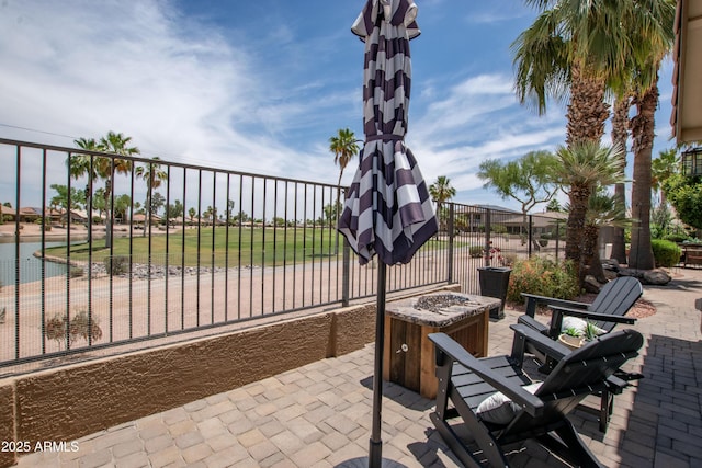 3441 N 162nd Ln, Goodyear, AZ 85395 - view of patio / terrace featuring a fire pit
