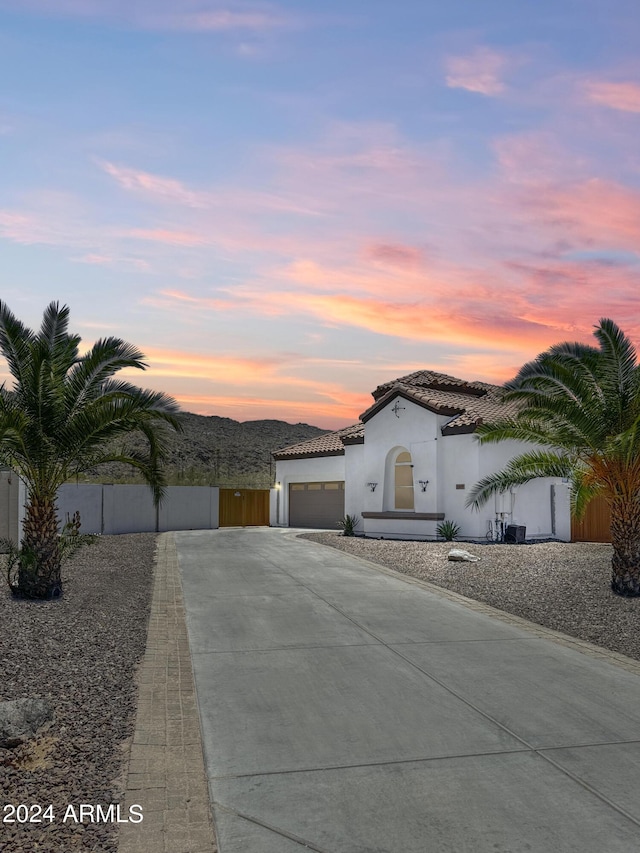 view of front of property featuring a garage