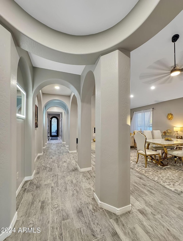 hallway featuring light hardwood / wood-style flooring