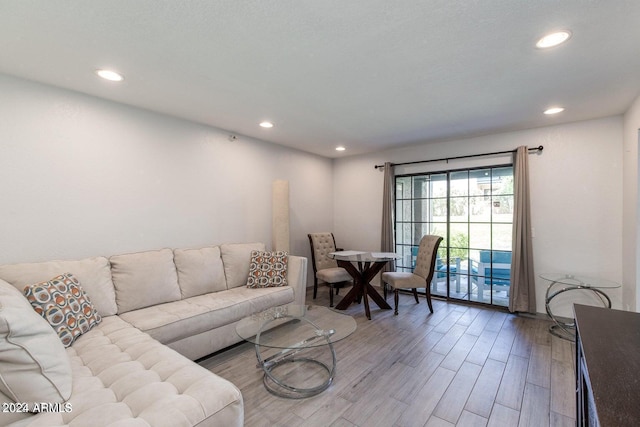 living room featuring wood-type flooring