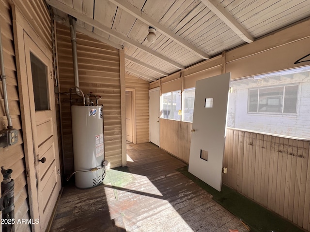 interior space featuring water heater