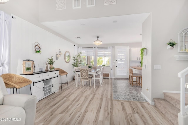 dining room featuring light hardwood / wood-style flooring