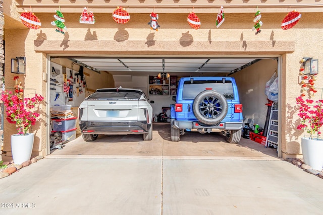 view of garage