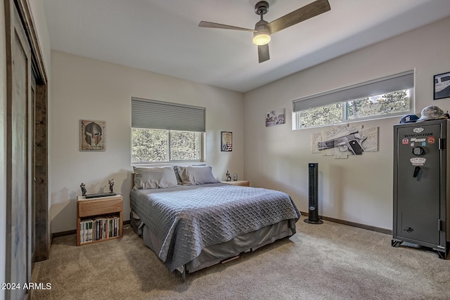 4047 W Forest Ct, Pine, AZ 85544 - carpeted bedroom with multiple windows, ceiling fan, and baseboards