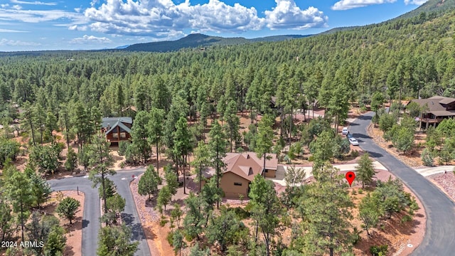 bird's eye view with a mountain view