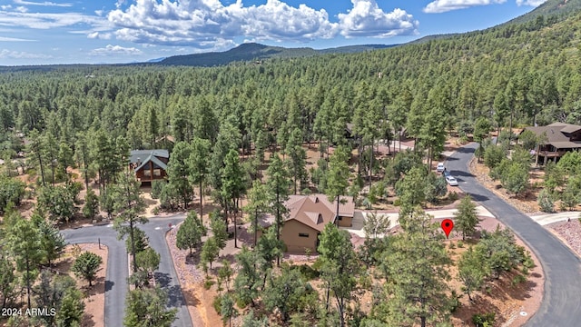 4047 W Forest Ct, Pine, AZ 85544 - bird's eye view featuring a wooded view and a mountain view