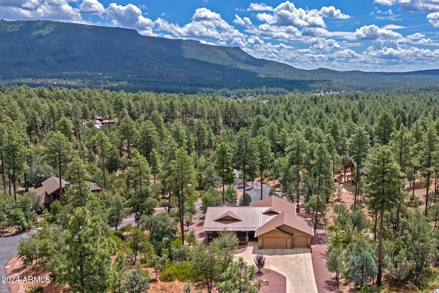 aerial view with a mountain view