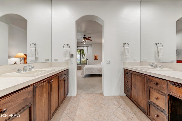 3105 S Amble Pass, Gold Canyon, AZ 85118 - bathroom with ceiling fan, tile flooring, and vanity