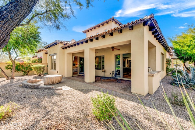 3105 S Amble Pass, Gold Canyon, AZ 85118 - rear view of property featuring ceiling fan and a patio area