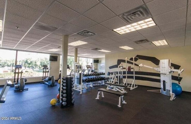 3105 S Amble Pass, Gold Canyon, AZ 85118 - exercise room featuring a drop ceiling